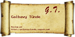 Galbavy Tünde névjegykártya